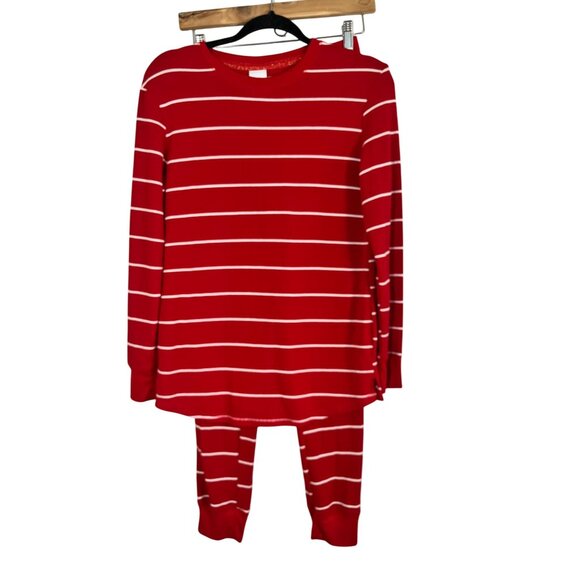 Christmas Striped Pajama Set S Red Festive Holiday Classic Ribbed Comfy Soft - Picture 1 of 14